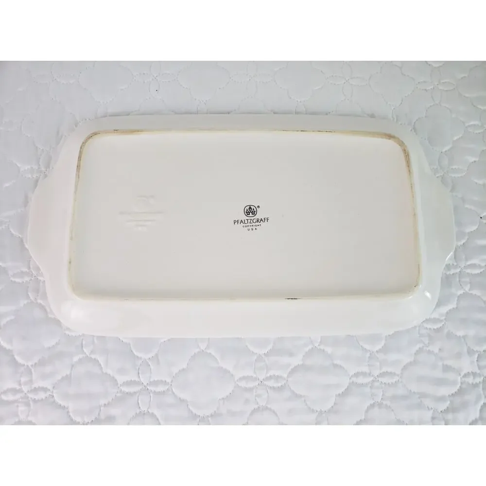 Pfaltzgraff Platter Christmas Heritage Ceramic Serving Tray Holiday Seasonal